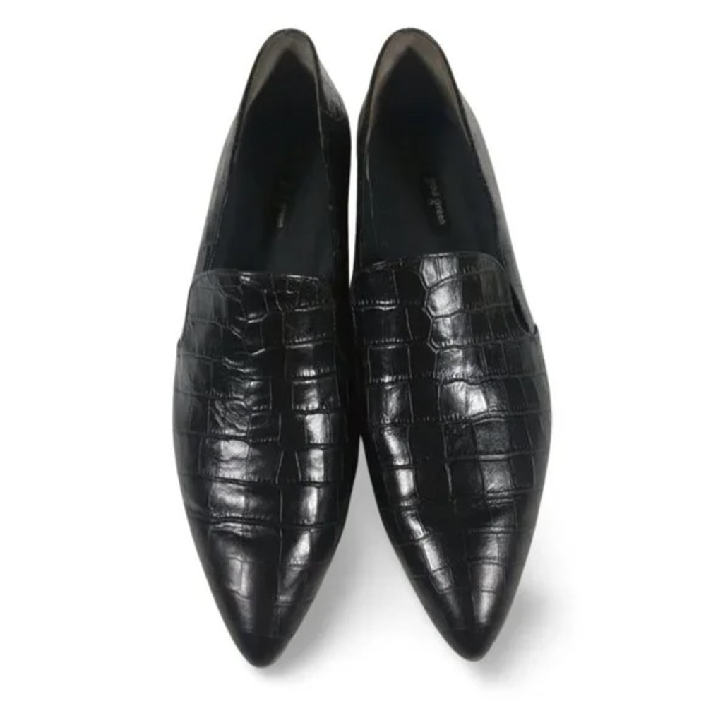 Paul Green Women’s Belinda Black Croc Embossed Loafer- Size 10 USA- SIZE 8 UK